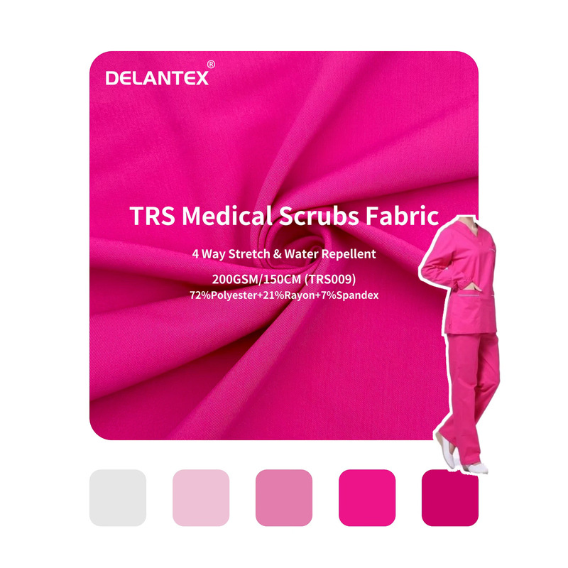 Textile for Medical Scrubs Hospital Uniforms 72% Polyester 21% Rayon 7% Spandex